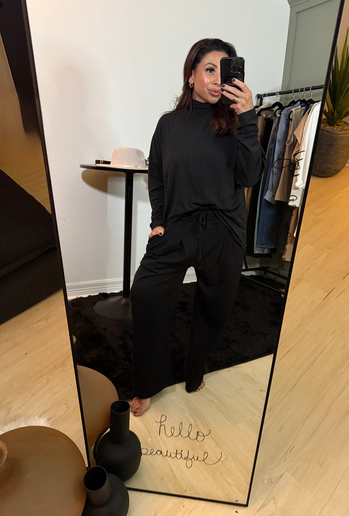 Dune drift cotton blend wide leg pants