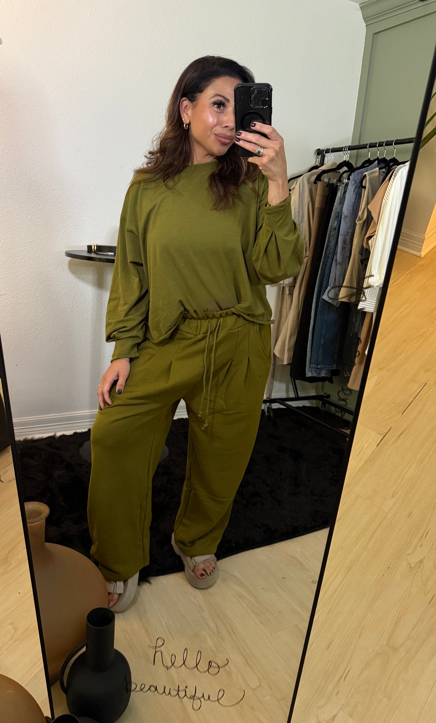 Dune drift cotton wide leg pants