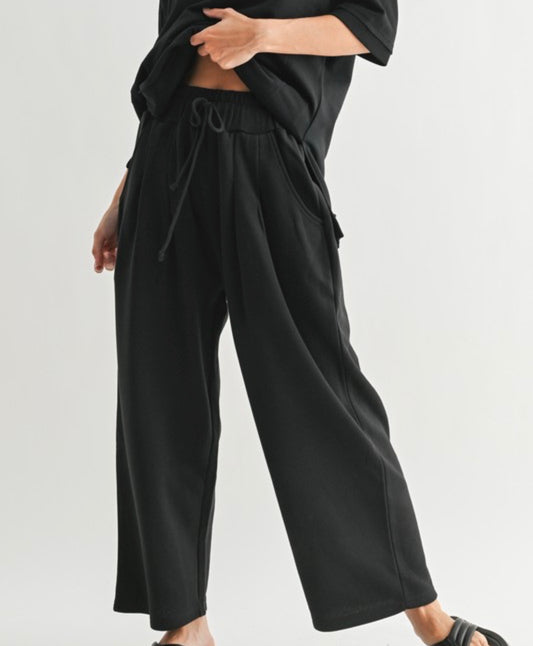 Dune drift cotton blend wide leg pants