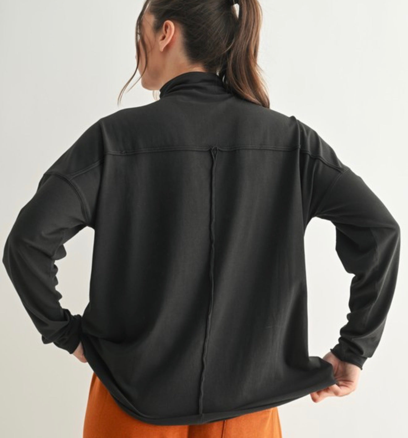 Pima cotton slouchy turtleneck