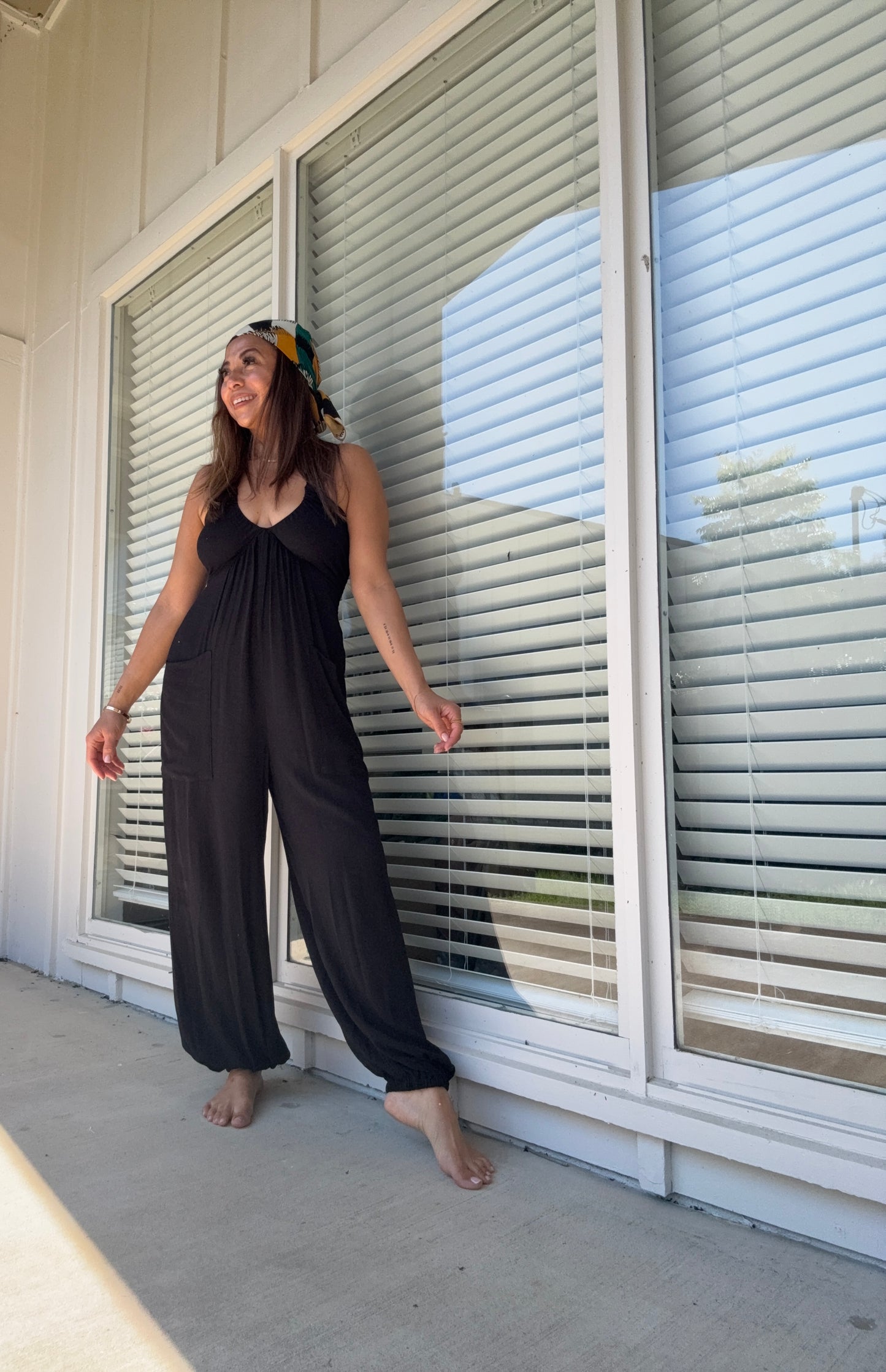 The coastal noir halter jumpsuit - IN STOCK