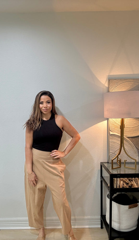 Mocha midi smock waist pant