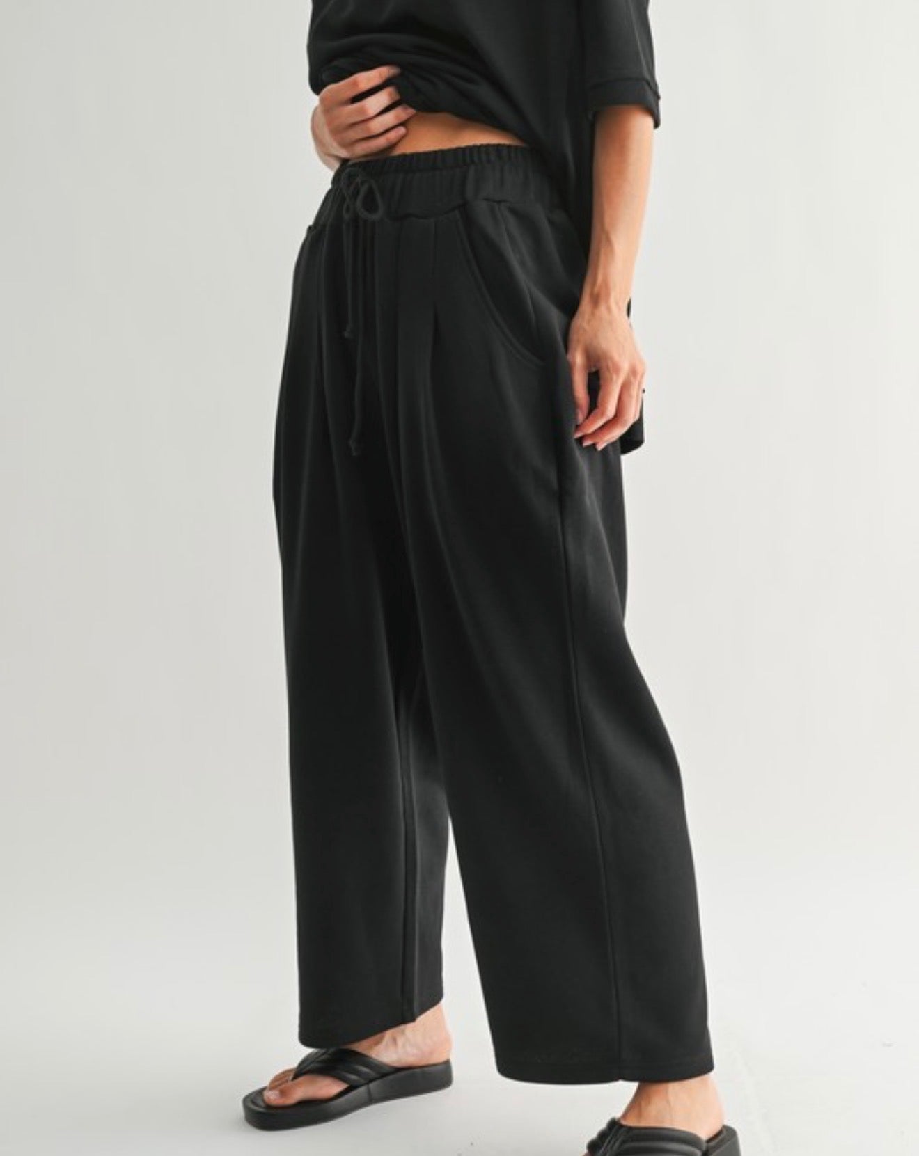 Dune drift cotton blend wide leg pants