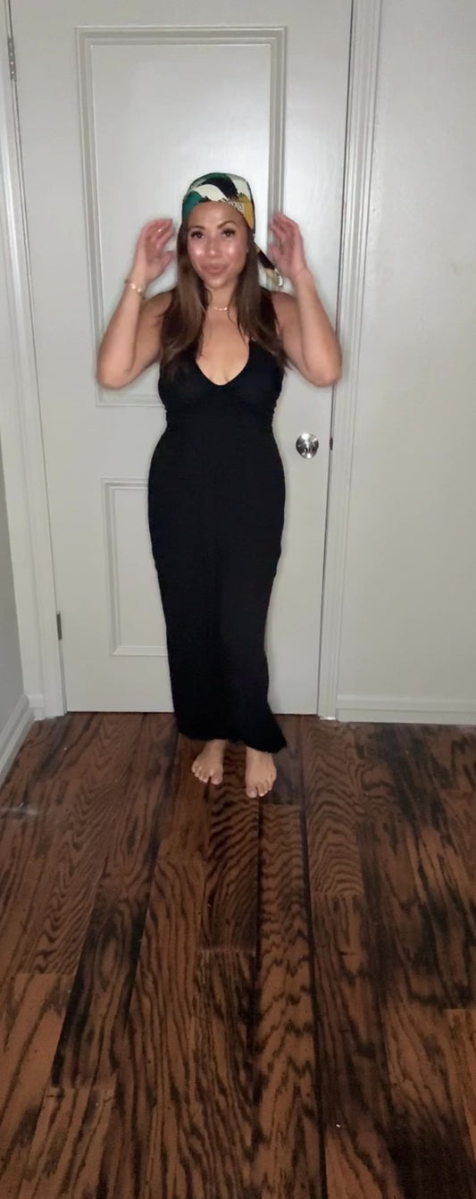 The coastal noir halter jumpsuit - IN STOCK