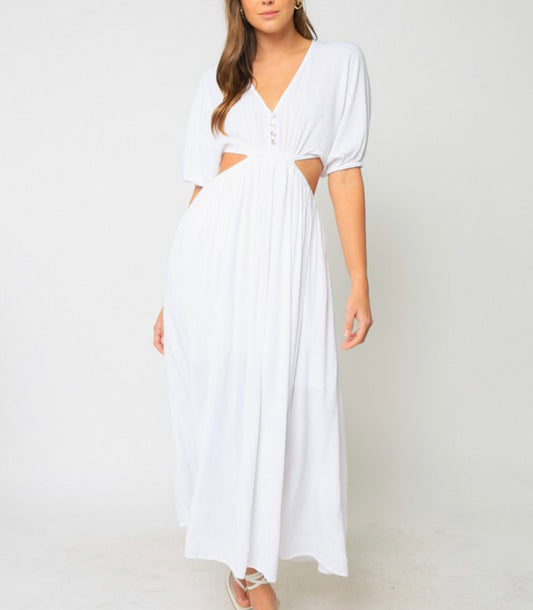 White Cutout Maxi Dress